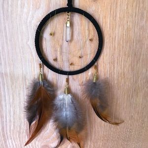 Black and gold crystal dream catcher